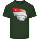 Curled Singapore Flag Singaporean Day Football Mens Cotton T-Shirt Tee Top Forest Green