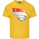 Curled Singapore Flag Singaporean Day Football Mens Cotton T-Shirt Tee Top Yellow