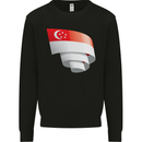 Curled Singapore Flag Singaporean Day Football Mens Sweatshirt Jumper Black