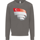 Curled Singapore Flag Singaporean Day Football Mens Sweatshirt Jumper Charcoal