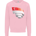 Curled Singapore Flag Singaporean Day Football Mens Sweatshirt Jumper Light Pink