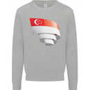 Curled Singapore Flag Singaporean Day Football Mens Sweatshirt Jumper Sports Grey