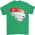 Curled Singapore Flag Singaporean Day Football Mens T-Shirt 100% Cotton Irish Green