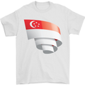 Curled Singapore Flag Singaporean Day Football Mens T-Shirt 100% Cotton White