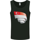 Curled Singapore Flag Singaporean Day Football Mens Vest Tank Top Black