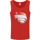 Curled Singapore Flag Singaporean Day Football Mens Vest Tank Top Red