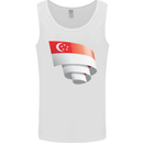 Curled Singapore Flag Singaporean Day Football Mens Vest Tank Top White