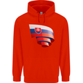 Curled Slovakia Flag Slovakia Day Football Childrens Kids Hoodie Bright Red