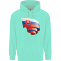 Curled Slovakia Flag Slovakia Day Football Childrens Kids Hoodie Peppermint