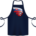 Curled Slovakia Flag Slovakia Day Football Cotton Apron 100% Organic Navy Blue