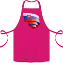Curled Slovakia Flag Slovakia Day Football Cotton Apron 100% Organic Pink