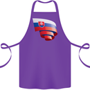 Curled Slovakia Flag Slovakia Day Football Cotton Apron 100% Organic Purple