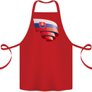Curled Slovakia Flag Slovakia Day Football Cotton Apron 100% Organic Red