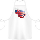 Curled Slovakia Flag Slovakia Day Football Cotton Apron 100% Organic White