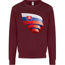 Curled Slovakia Flag Slovakia Day Football Kids Sweatshirt Jumper Maroon