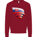 Curled Slovakia Flag Slovakia Day Football Kids Sweatshirt Jumper Red