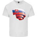 Curled Slovakia Flag Slovakia Day Football Kids T-Shirt Childrens White
