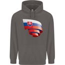 Curled Slovakia Flag Slovakia Day Football Mens 80% Cotton Hoodie Charcoal