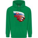 Curled Slovakia Flag Slovakia Day Football Mens 80% Cotton Hoodie Irish Green