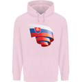 Curled Slovakia Flag Slovakia Day Football Mens 80% Cotton Hoodie Light Pink