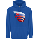 Curled Slovakia Flag Slovakia Day Football Mens 80% Cotton Hoodie Royal Blue