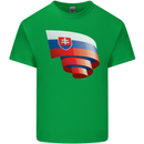 Curled Slovakia Flag Slovakia Day Football Mens Cotton T-Shirt Tee Top Irish Green