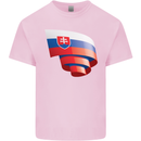 Curled Slovakia Flag Slovakia Day Football Mens Cotton T-Shirt Tee Top Light Pink