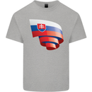 Curled Slovakia Flag Slovakia Day Football Mens Cotton T-Shirt Tee Top Sports Grey
