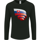 Curled Slovakia Flag Slovakia Day Football Mens Long Sleeve T-Shirt Black