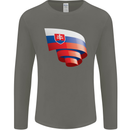 Curled Slovakia Flag Slovakia Day Football Mens Long Sleeve T-Shirt Charcoal