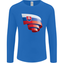 Curled Slovakia Flag Slovakia Day Football Mens Long Sleeve T-Shirt Royal Blue