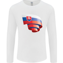 Curled Slovakia Flag Slovakia Day Football Mens Long Sleeve T-Shirt White