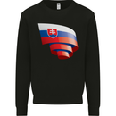 Curled Slovakia Flag Slovakia Day Football Mens Sweatshirt Jumper Black