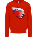 Curled Slovakia Flag Slovakia Day Football Mens Sweatshirt Jumper Bright Red