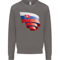 Curled Slovakia Flag Slovakia Day Football Mens Sweatshirt Jumper Charcoal