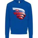 Curled Slovakia Flag Slovakia Day Football Mens Sweatshirt Jumper Royal Blue