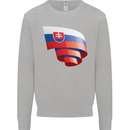 Curled Slovakia Flag Slovakia Day Football Mens Sweatshirt Jumper Sports Grey