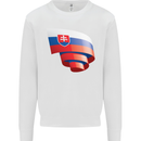Curled Slovakia Flag Slovakia Day Football Mens Sweatshirt Jumper White