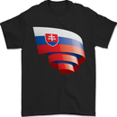 Curled Slovakia Flag Slovakia Day Football Mens T-Shirt 100% Cotton Black