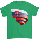 Curled Slovakia Flag Slovakia Day Football Mens T-Shirt 100% Cotton Irish Green