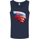Curled Slovakia Flag Slovakia Day Football Mens Vest Tank Top Navy Blue