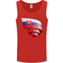 Curled Slovakia Flag Slovakia Day Football Mens Vest Tank Top Red