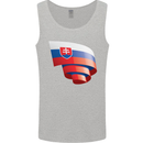 Curled Slovakia Flag Slovakia Day Football Mens Vest Tank Top Sports Grey