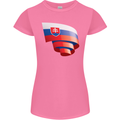 Curled Slovakia Flag Slovakia Day Football Womens Petite Cut T-Shirt Azalea