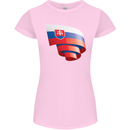 Curled Slovakia Flag Slovakia Day Football Womens Petite Cut T-Shirt Light Pink