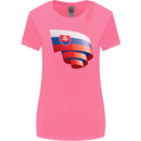 Curled Slovakia Flag Slovakia Day Football Womens Wider Cut T-Shirt Azalea