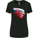 Curled Slovakia Flag Slovakia Day Football Womens Wider Cut T-Shirt Black