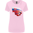 Curled Slovakia Flag Slovakia Day Football Womens Wider Cut T-Shirt Light Pink