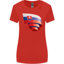 Curled Slovakia Flag Slovakia Day Football Womens Wider Cut T-Shirt Red