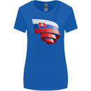 Curled Slovakia Flag Slovakia Day Football Womens Wider Cut T-Shirt Royal Blue